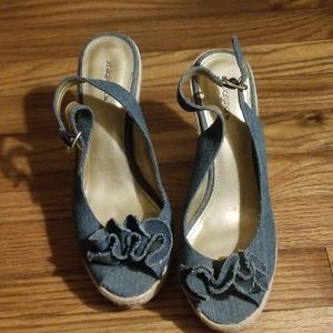 Wedge peekaboo shoes